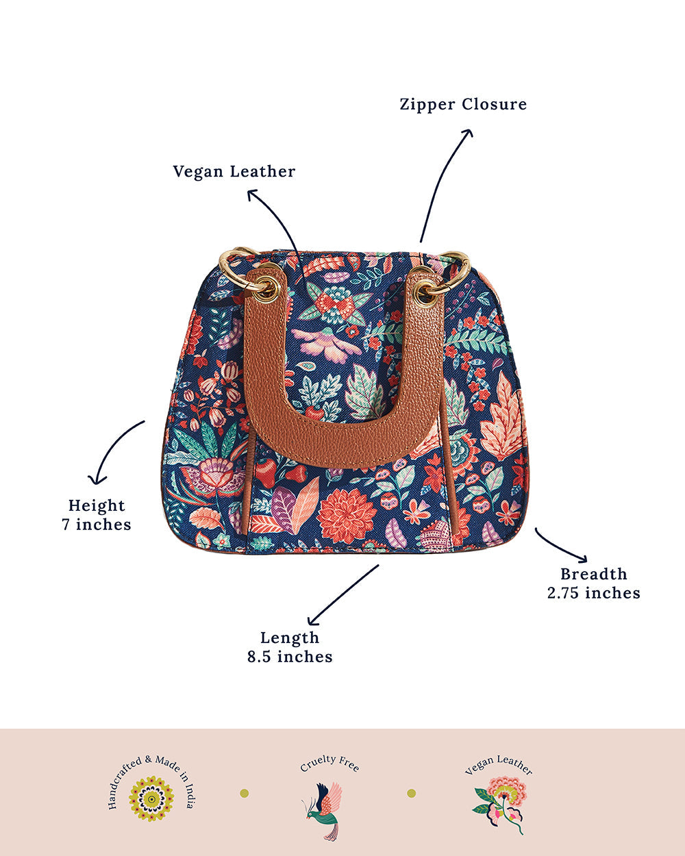 Hand Bag | Batik Bloom - Navy