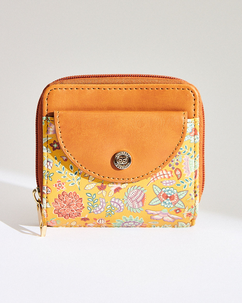 Batik Bloom Mini Wallet, Mustard