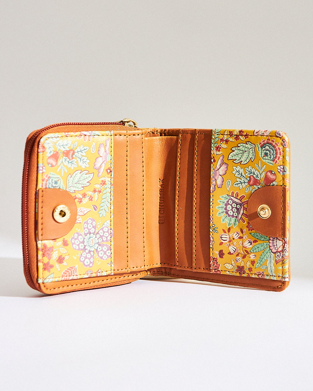 Batik Bloom Mini Wallet, Mustard