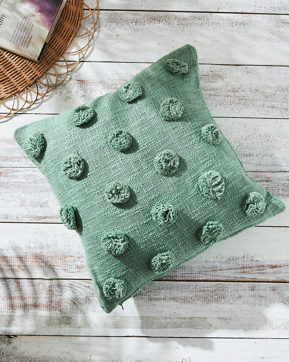 Essentials Polka Cushion Cover, Green