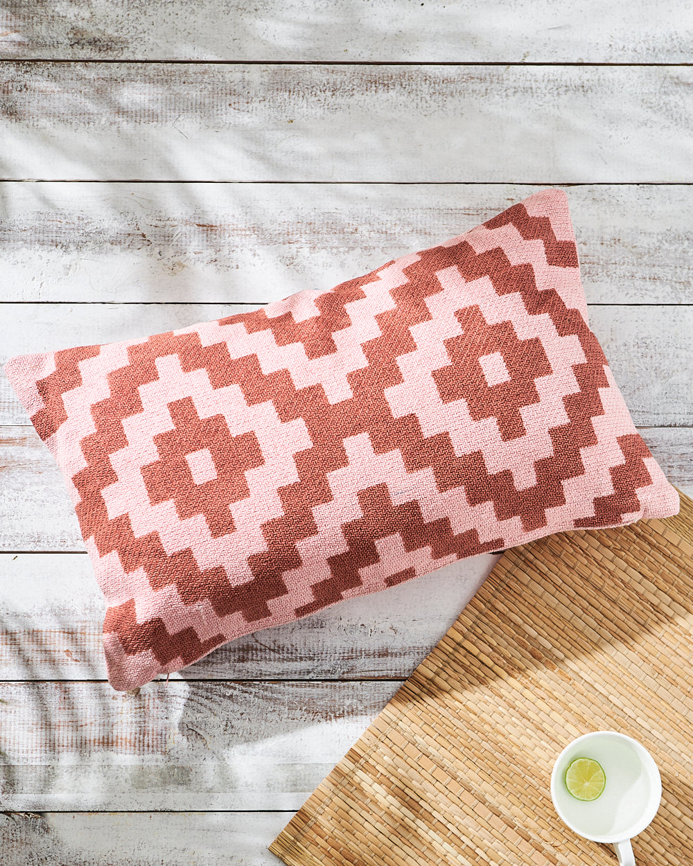 Essentials Aztec Cushion Cover, Pink