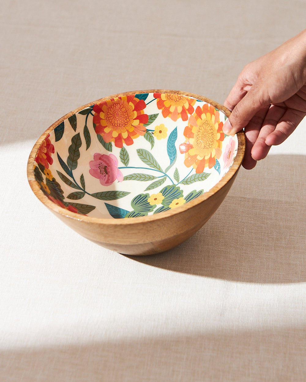 Marigold Large Snack Bowl | Wood