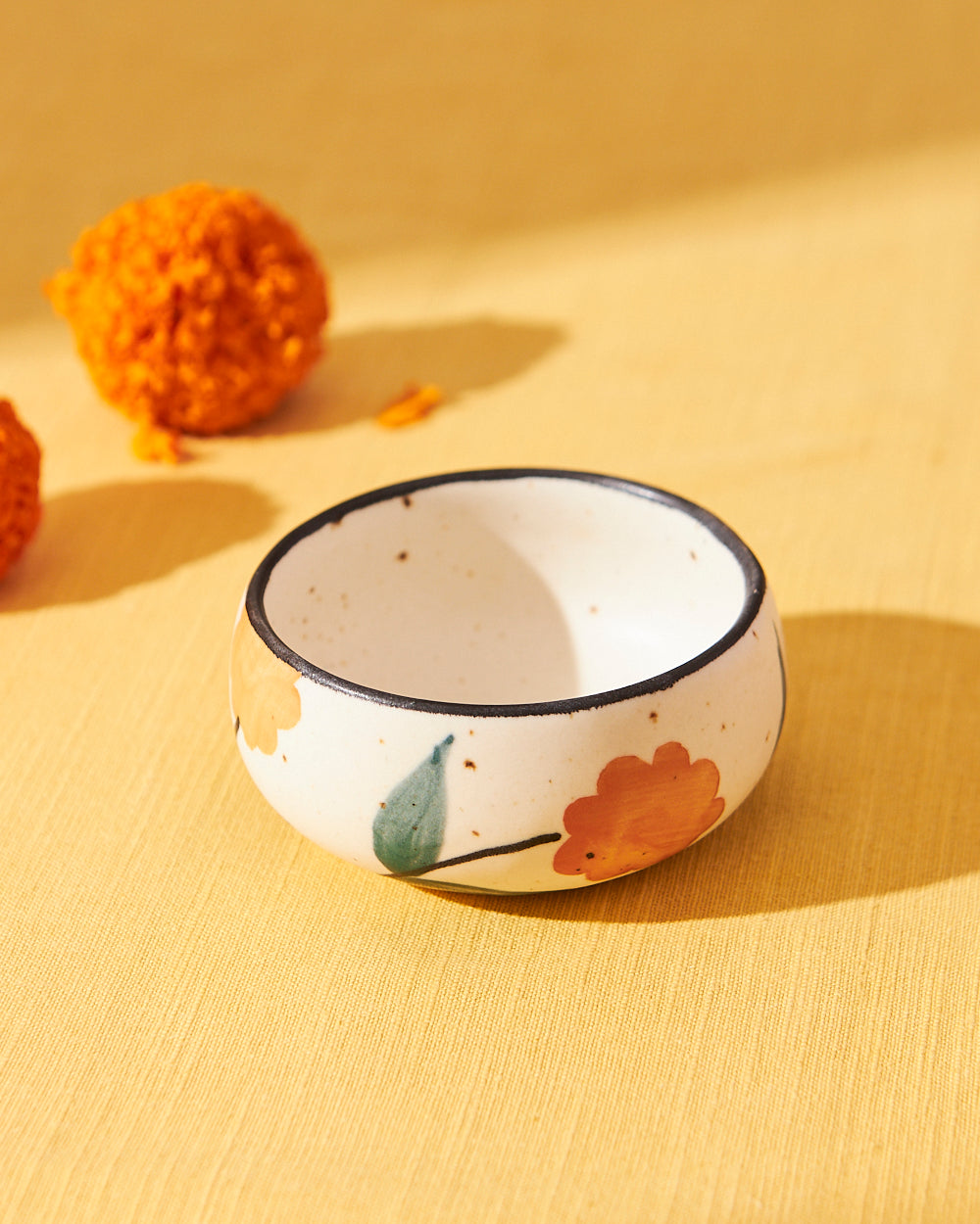 Marigold Dessert Bowl | Handpainted Stoneware