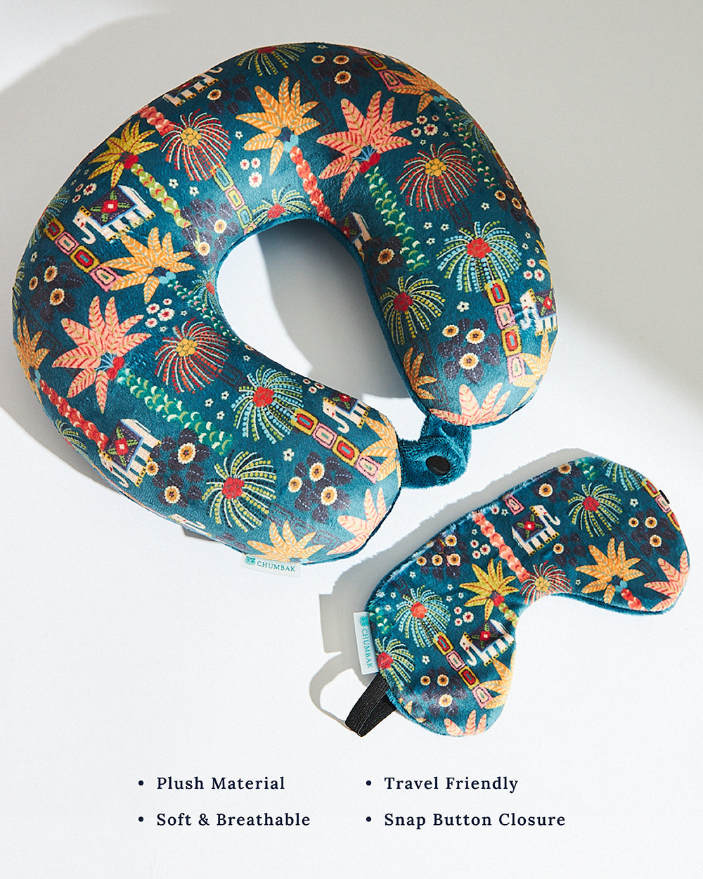 Resort Life Travel Pillow with Eye Mask