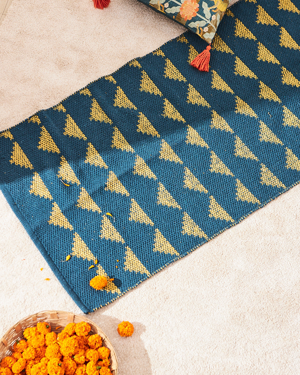 Hills Mini Rug | Handwoven Metallic