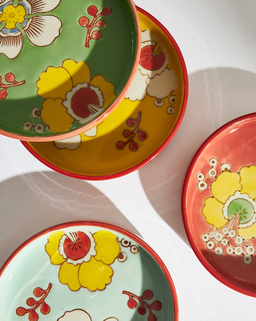 Hibiscus Bloom Snack Plates | Set of 4