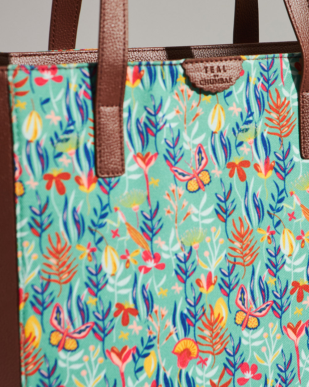 Teal by Chumbak Tokyo Blooms  Shopper tote