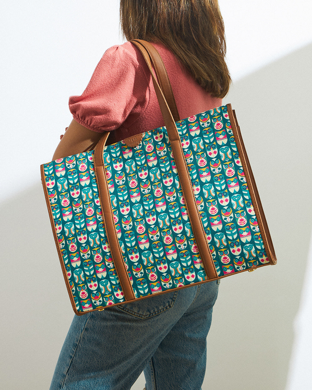 Teal by Chumbak Owl March Canvas Tote