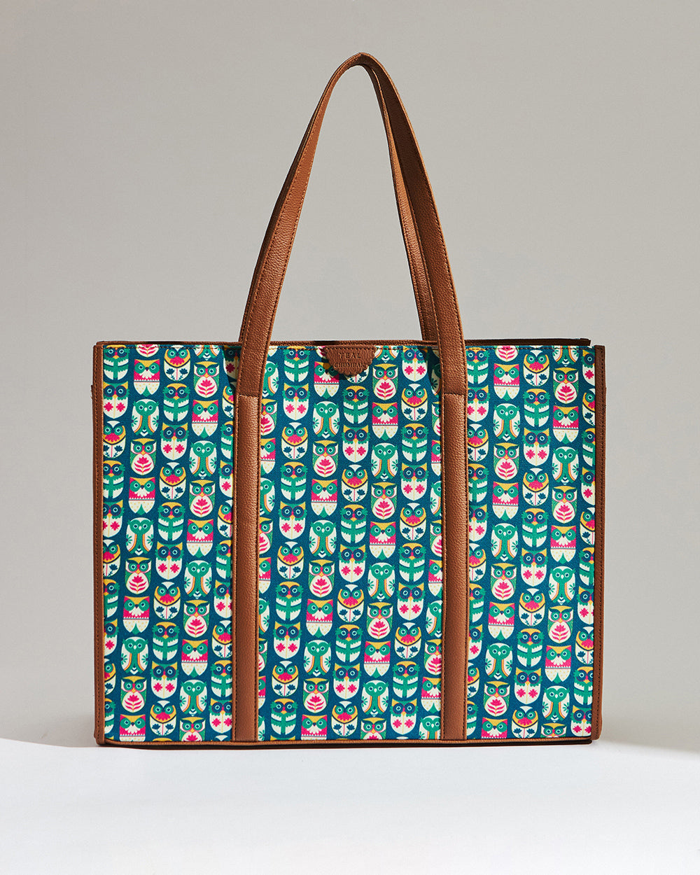 Teal by Chumbak Owl March Canvas Tote