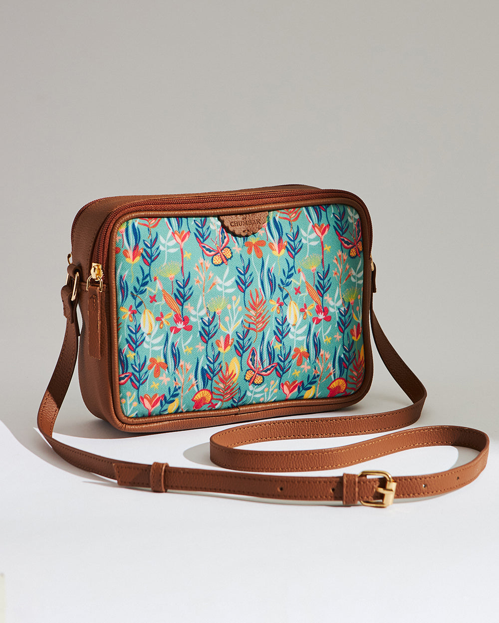 Teal by Chumbak Tokyo Blooms Box Sling Bag