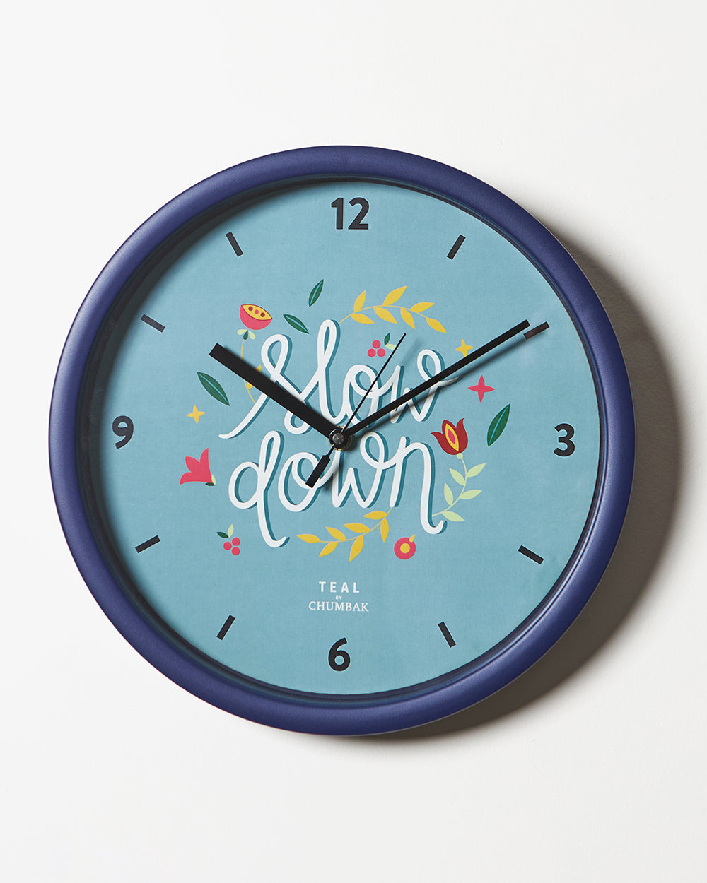 Teal by Chumbak | Slow Down Wall Clock | 11 inch