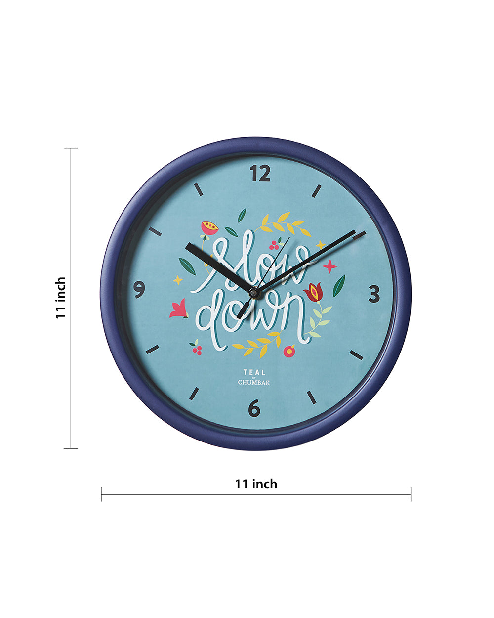 Teal by Chumbak | Slow Down Wall Clock | 11 inch