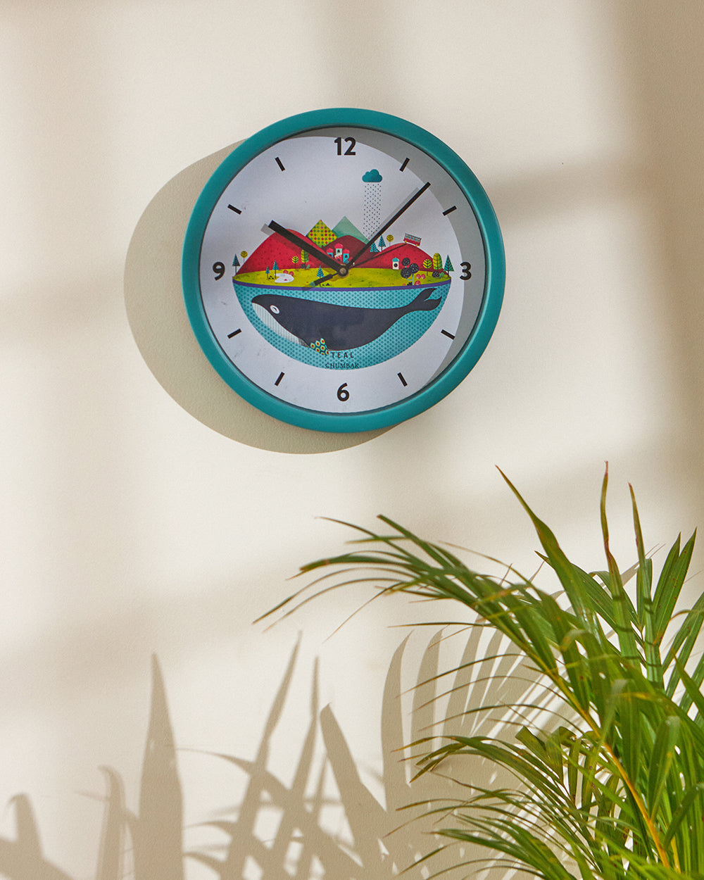 Teal by Chumbak | Globe Trotting Wall Clock | 11 inch