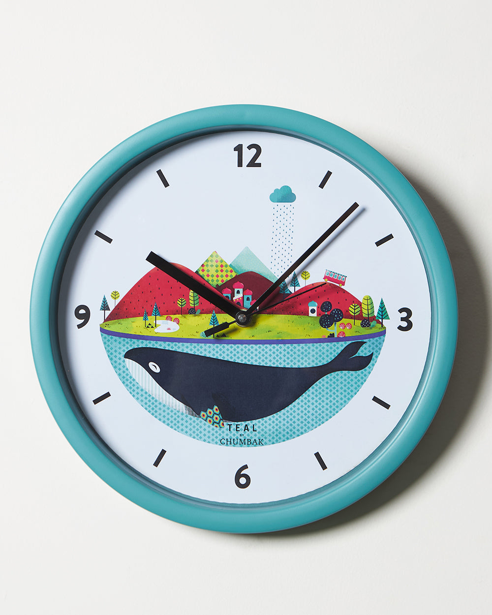 Teal by Chumbak | Globe Trotting Wall Clock | 11 inch