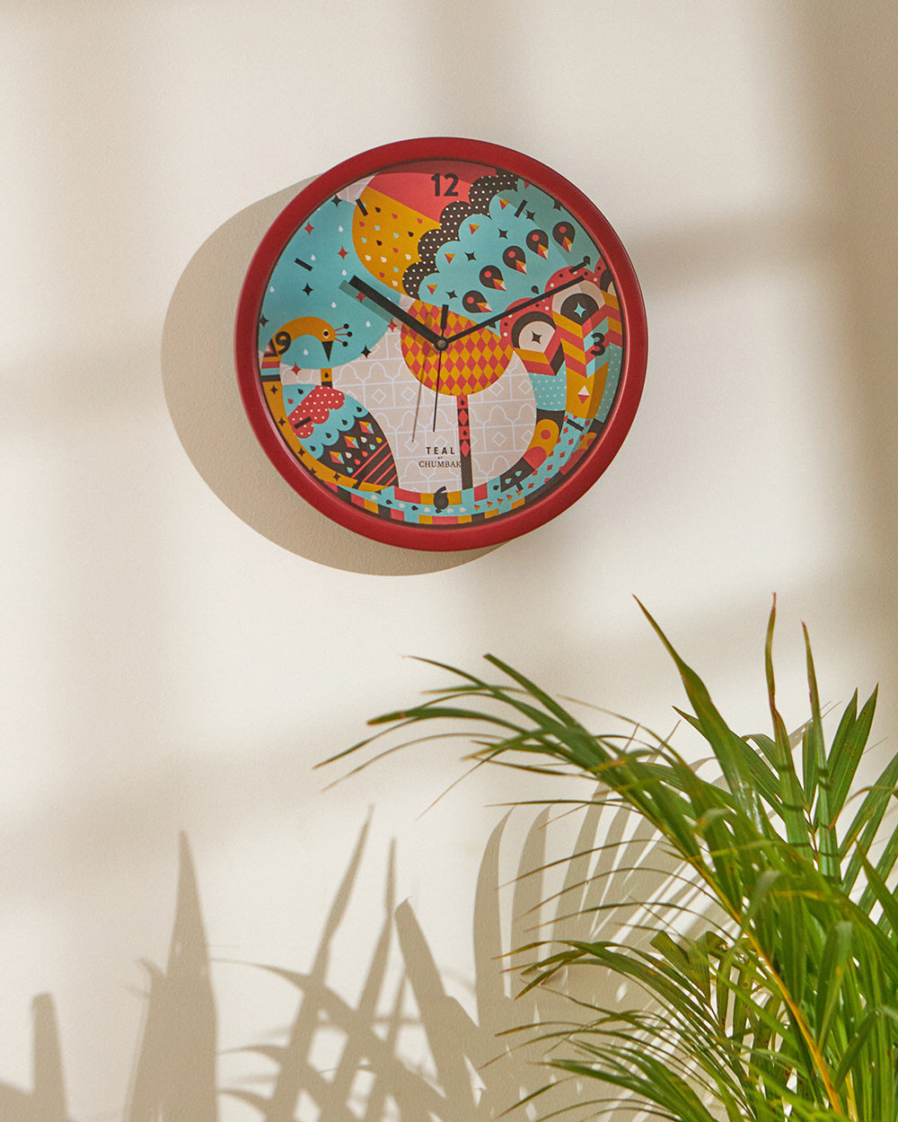 Teal by Chumbak |Peacock Pride Wall Clock | 11 inch