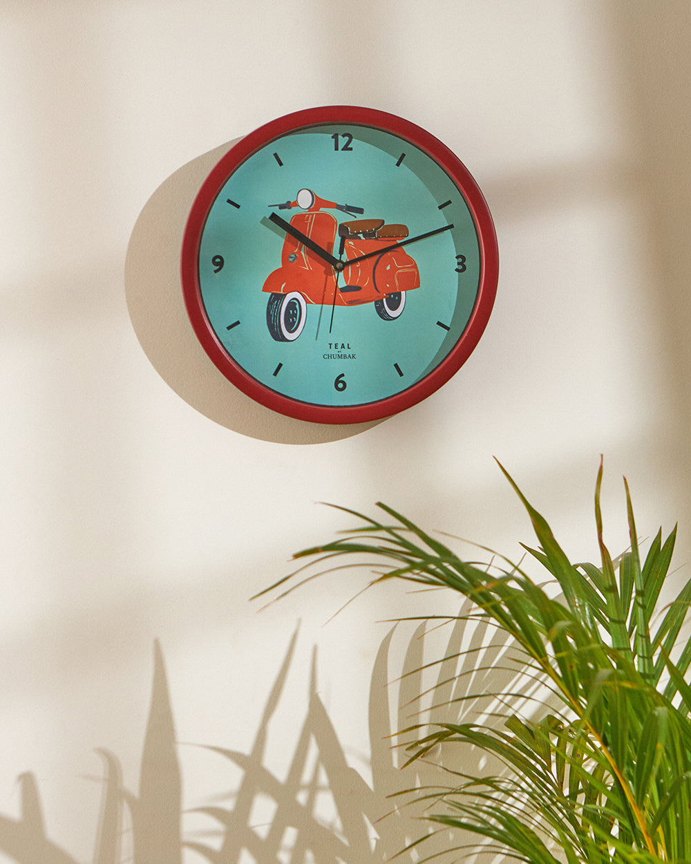 Teal by Chumbak |Scooting Around Wall Clock | 11 inch