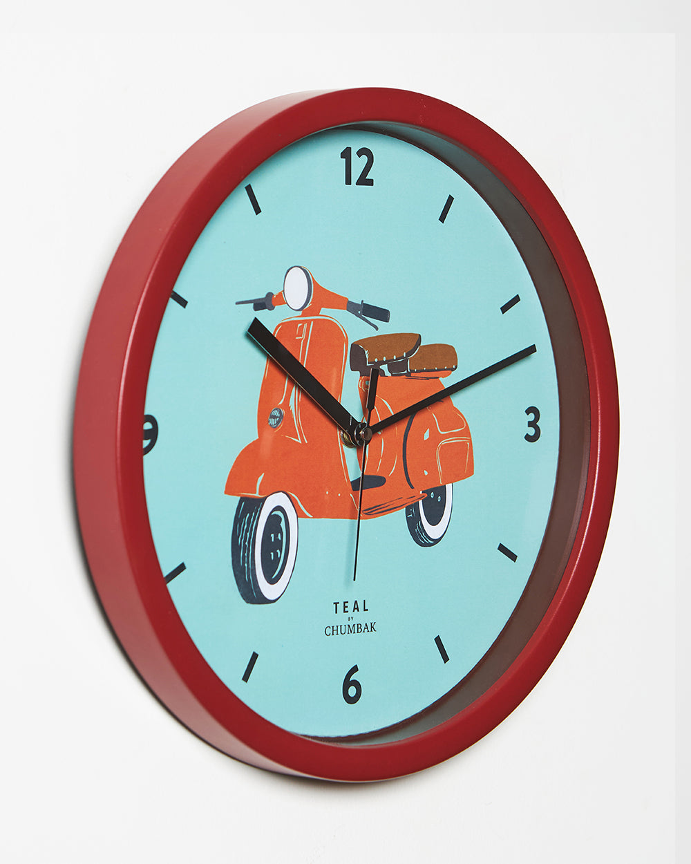 Teal by Chumbak |Scooting Around Wall Clock | 11 inch