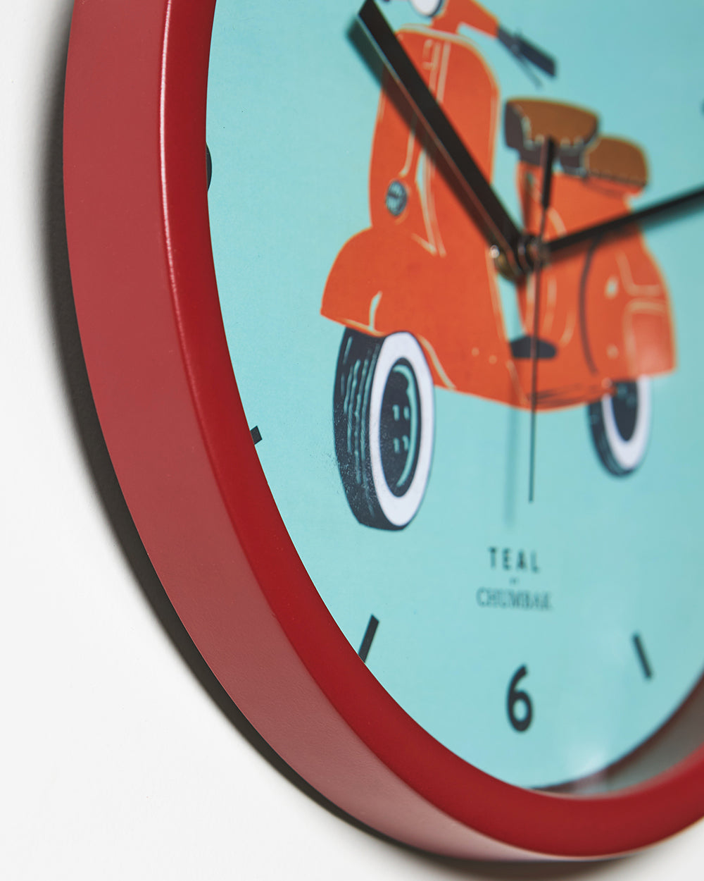 Teal by Chumbak |Scooting Around Wall Clock | 11 inch