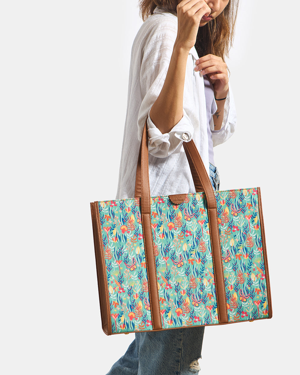 Teal by Chumbak |Tokyo Blooms Canvas Tote
