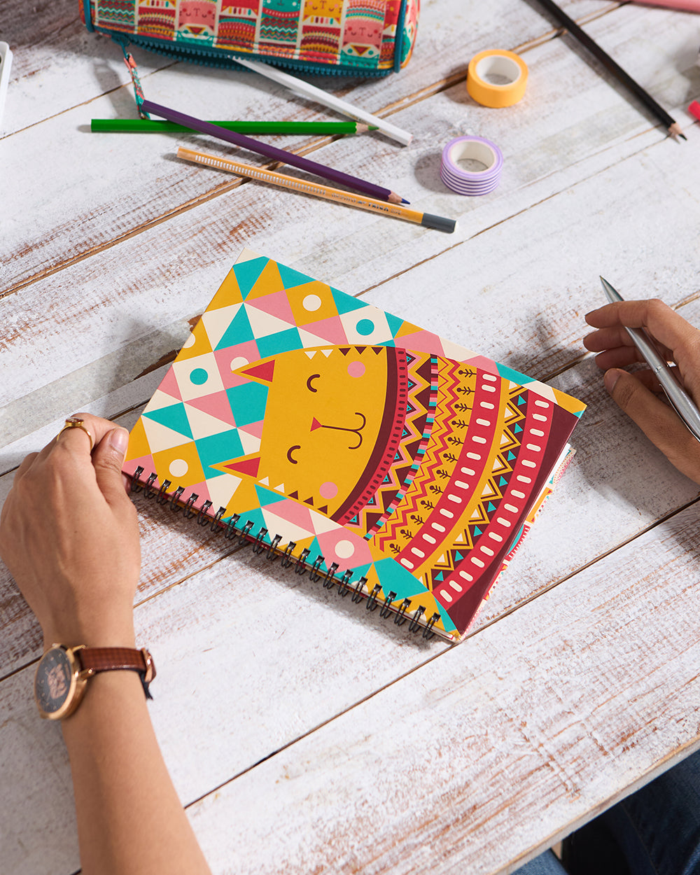 Aztec Cats Spiral Notebook