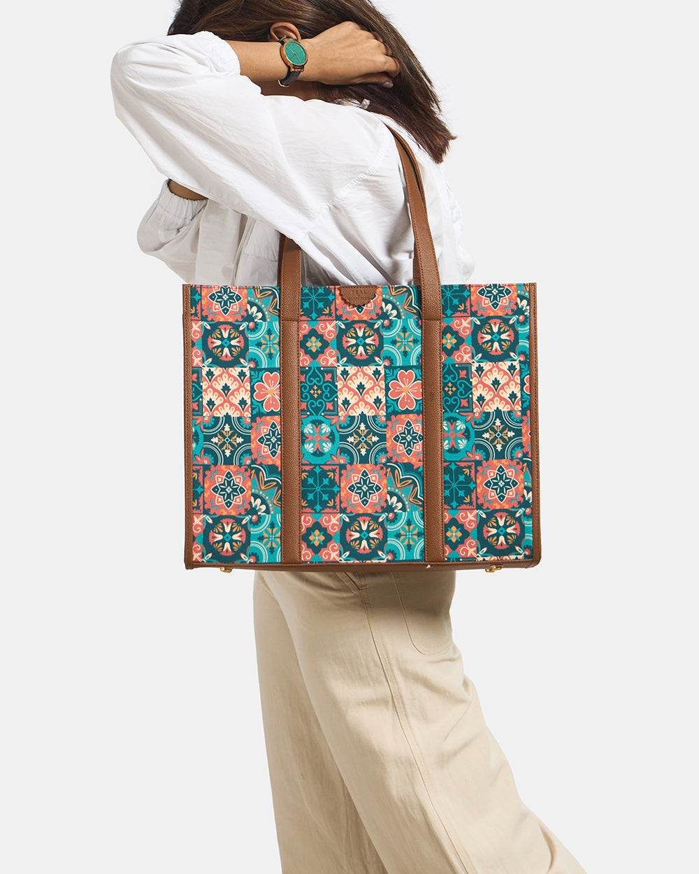 Teal by Chumbak | Moroccan Tiles Canvas Tote