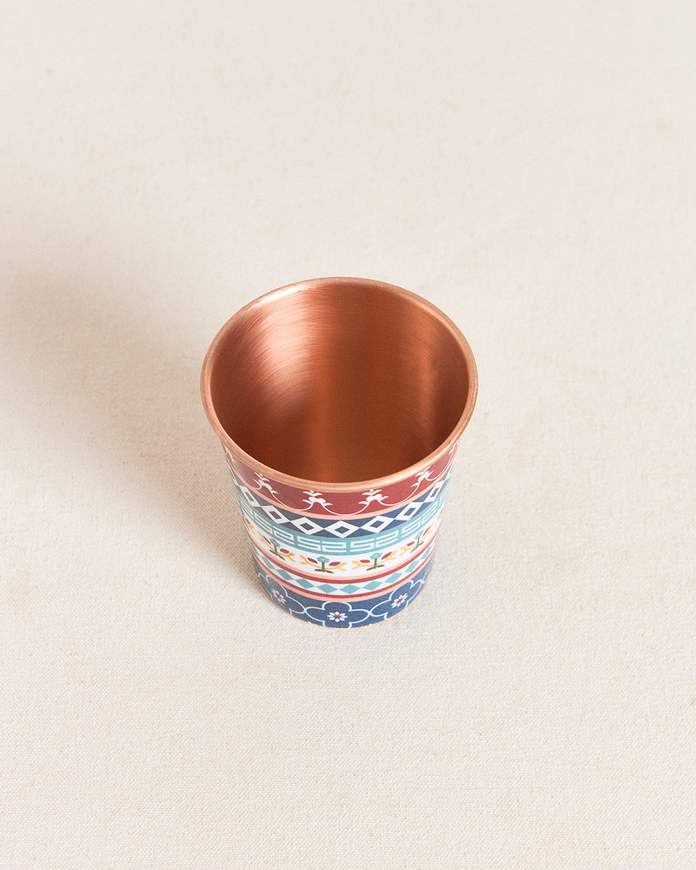 Karaikudi Tiles Copper Tumbler, Small