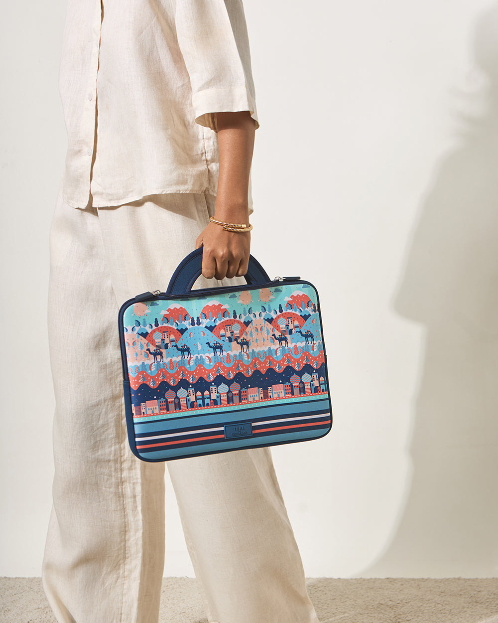 Teal by Chumbak Desert Caravan Laptop Sleeve, 13"