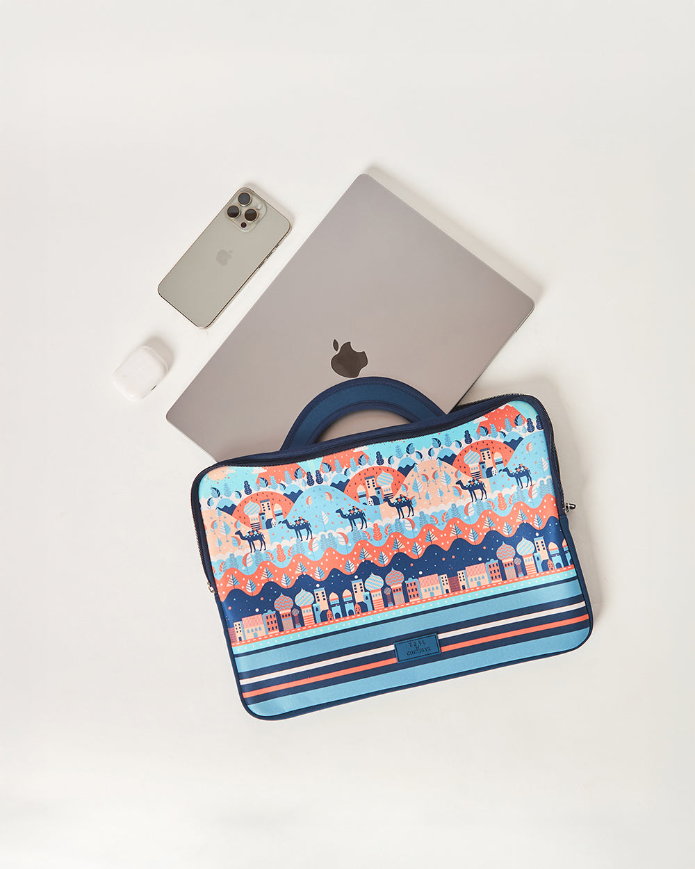 Teal by Chumbak Desert Caravan Laptop Sleeve, 13"
