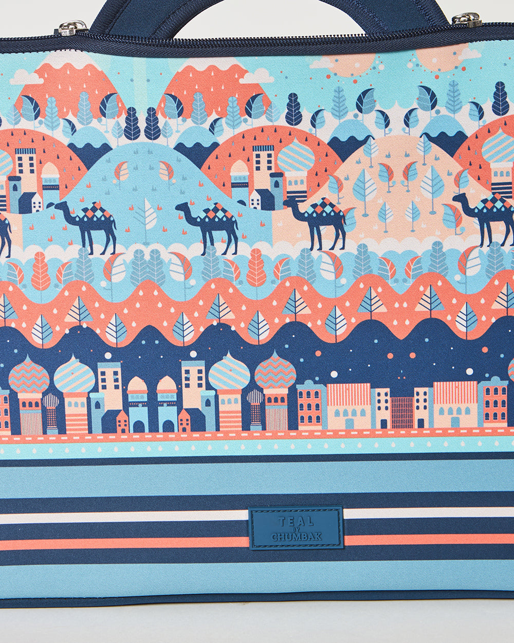 Teal by Chumbak Desert Caravan Laptop Sleeve, 13"