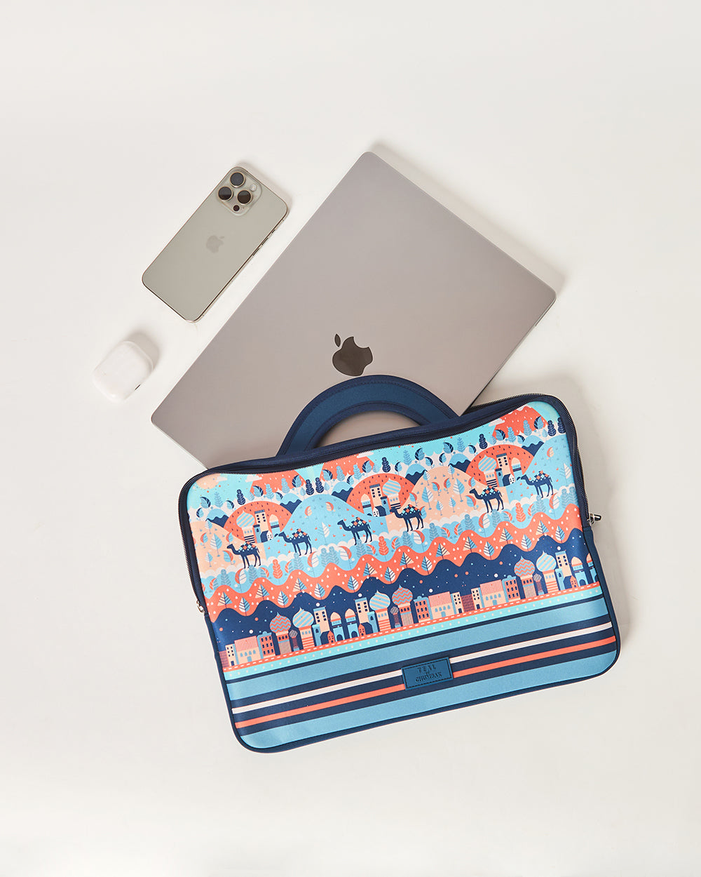 Teal by Chumbak Desert Caravan Laptop Sleeve, 15"