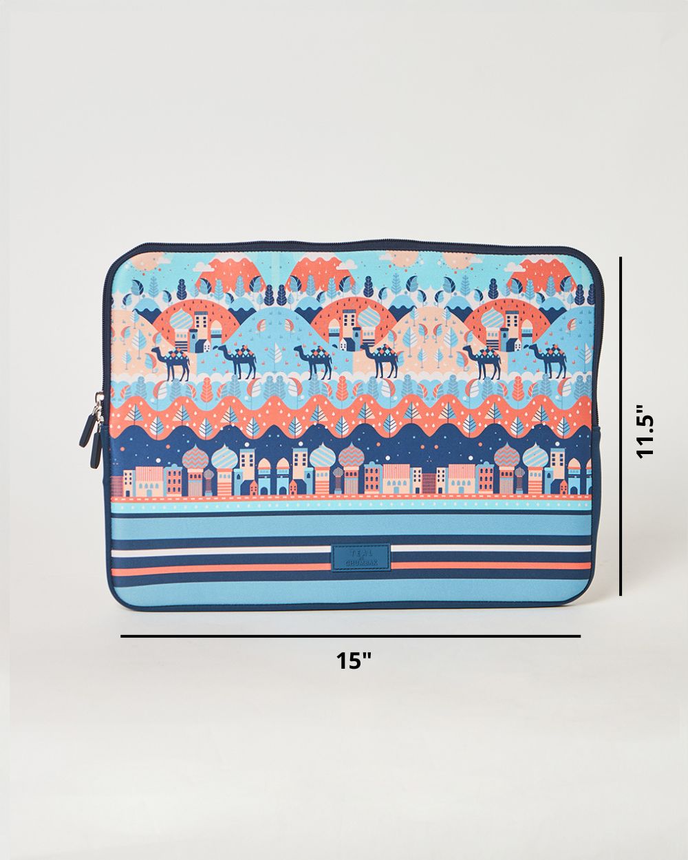 Teal by Chumbak Desert Caravan Laptop Sleeve, 15"