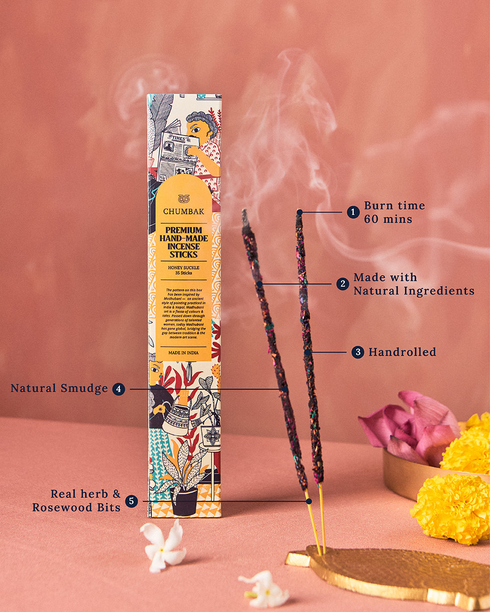 Honey Suckle Incense Sticks - Pack of 35