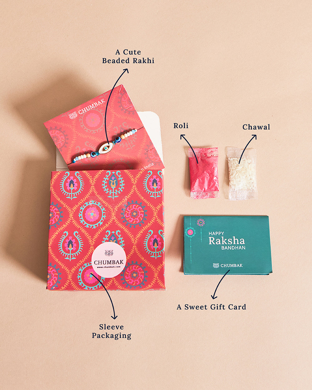 Evil-Eye Rakhi - Beads & Thread