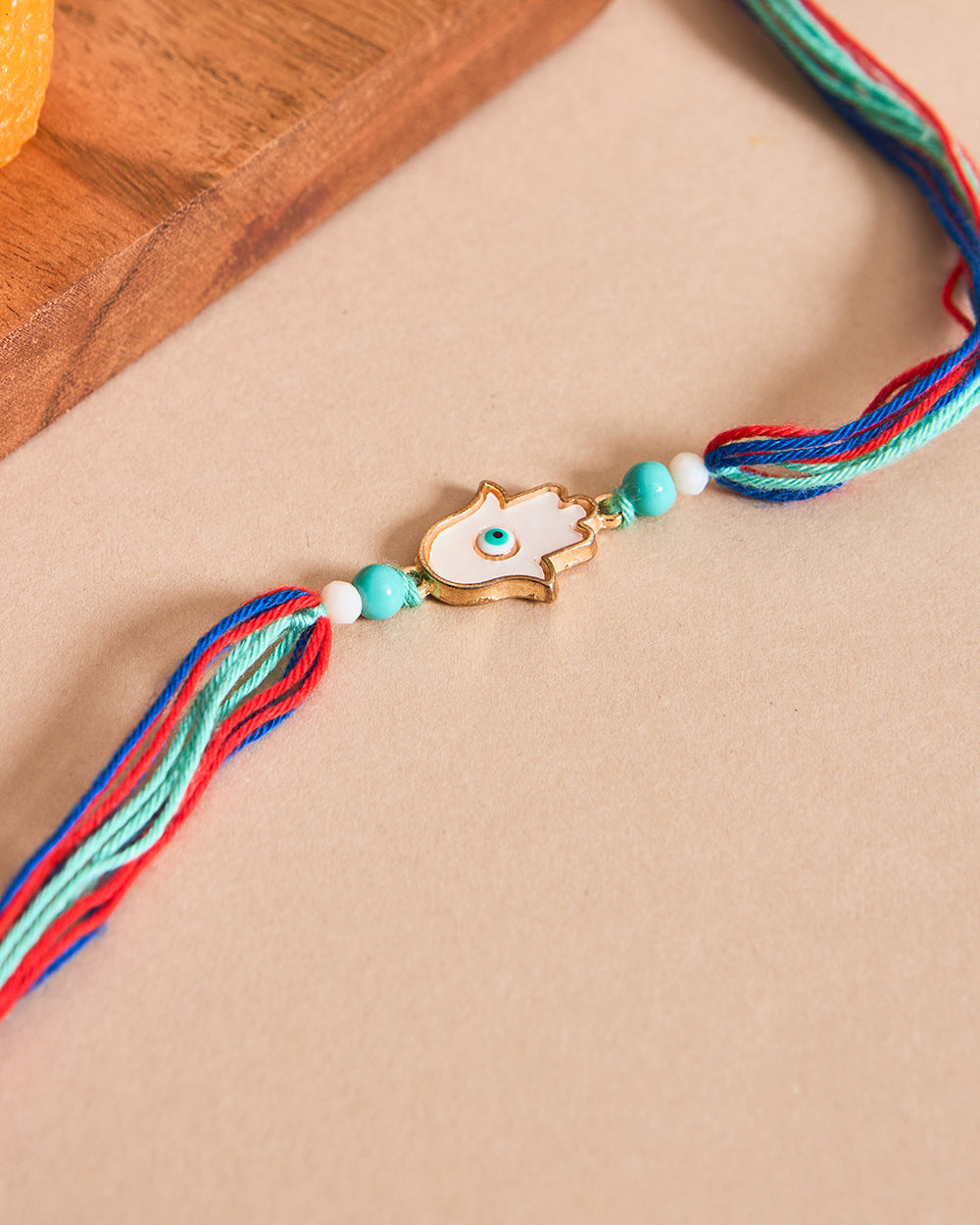 Hamsa Rakhi - Beads & Thread