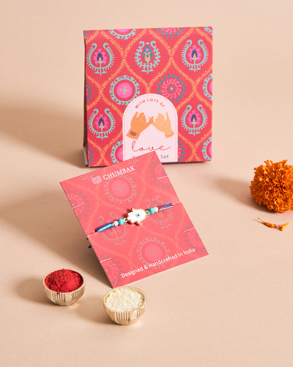 Hamsa Rakhi - Beads & Thread