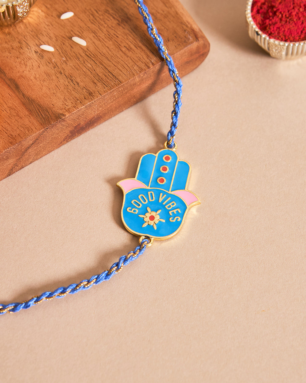 Hamsa Rakhi - Brass motif