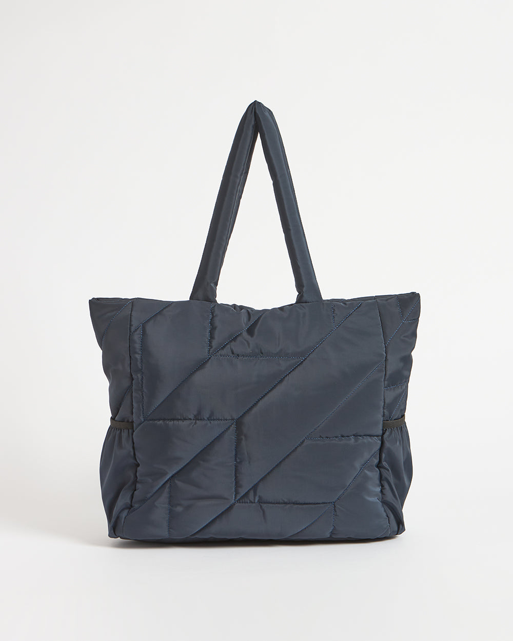 Quilted Puffer Tote - Navy