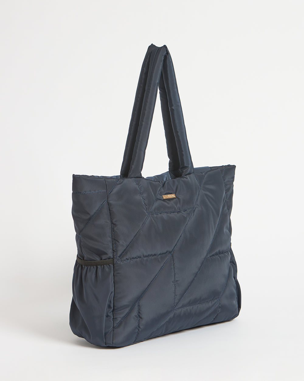 Quilted Puffer Tote - Navy