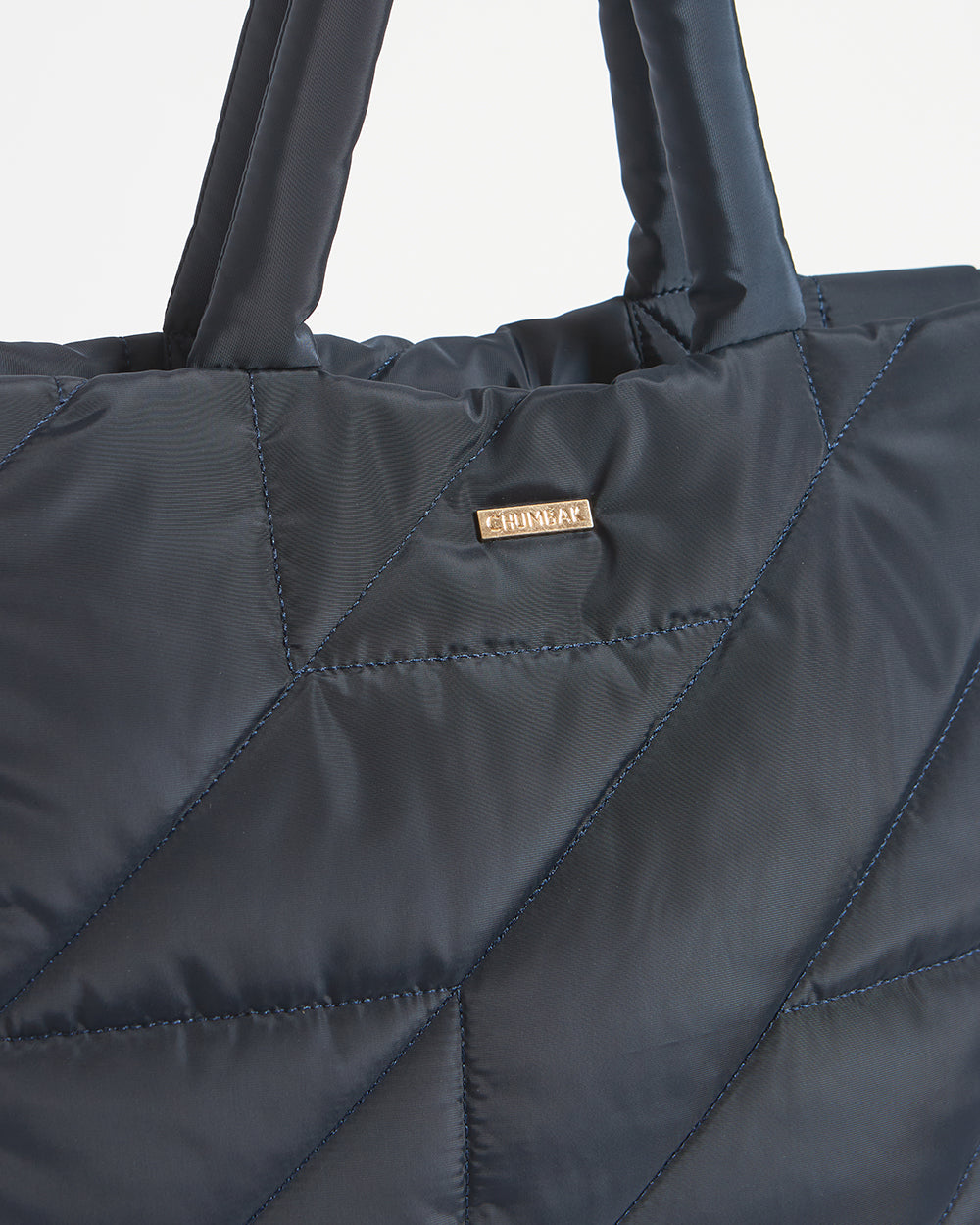 Quilted Puffer Tote - Navy