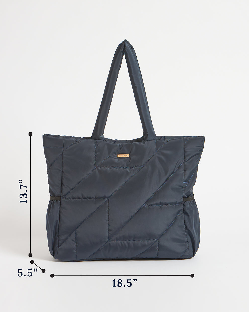 Quilted Puffer Tote - Navy