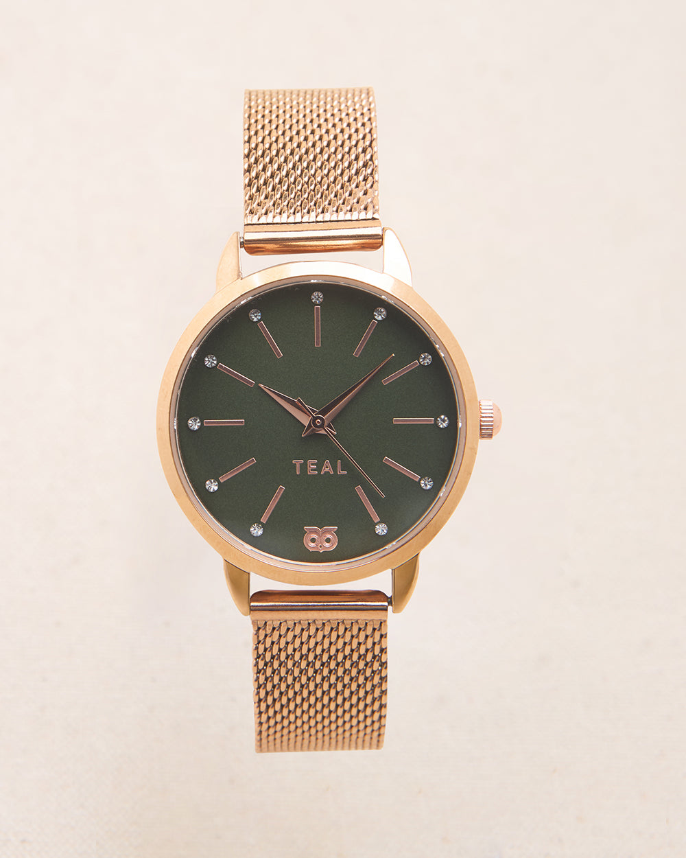 Teal By Chumbak | Forest Glow Watch, Metal Mesh Strap