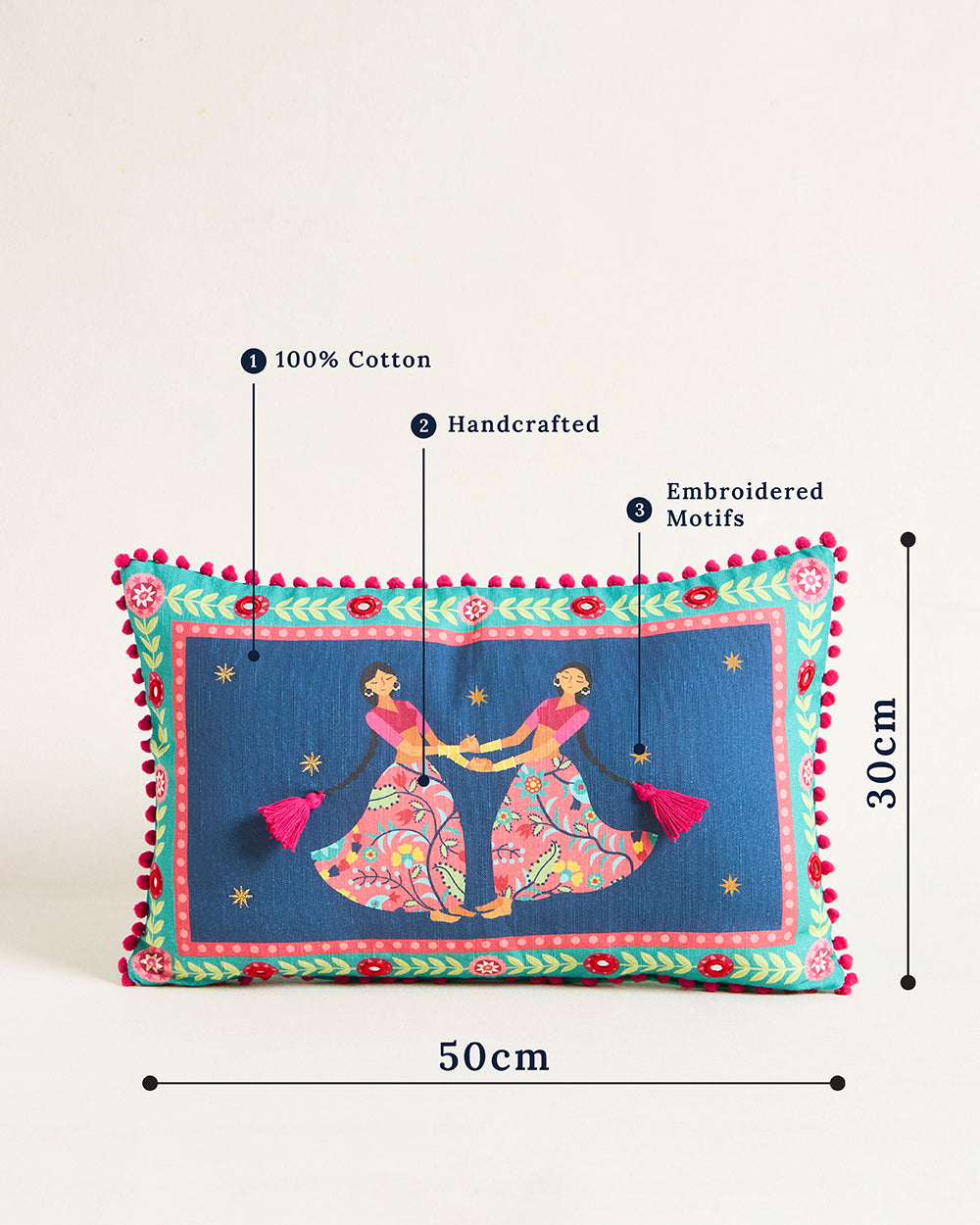 Starry Diwali - Jalsa Cushion Cover | 12"X20"