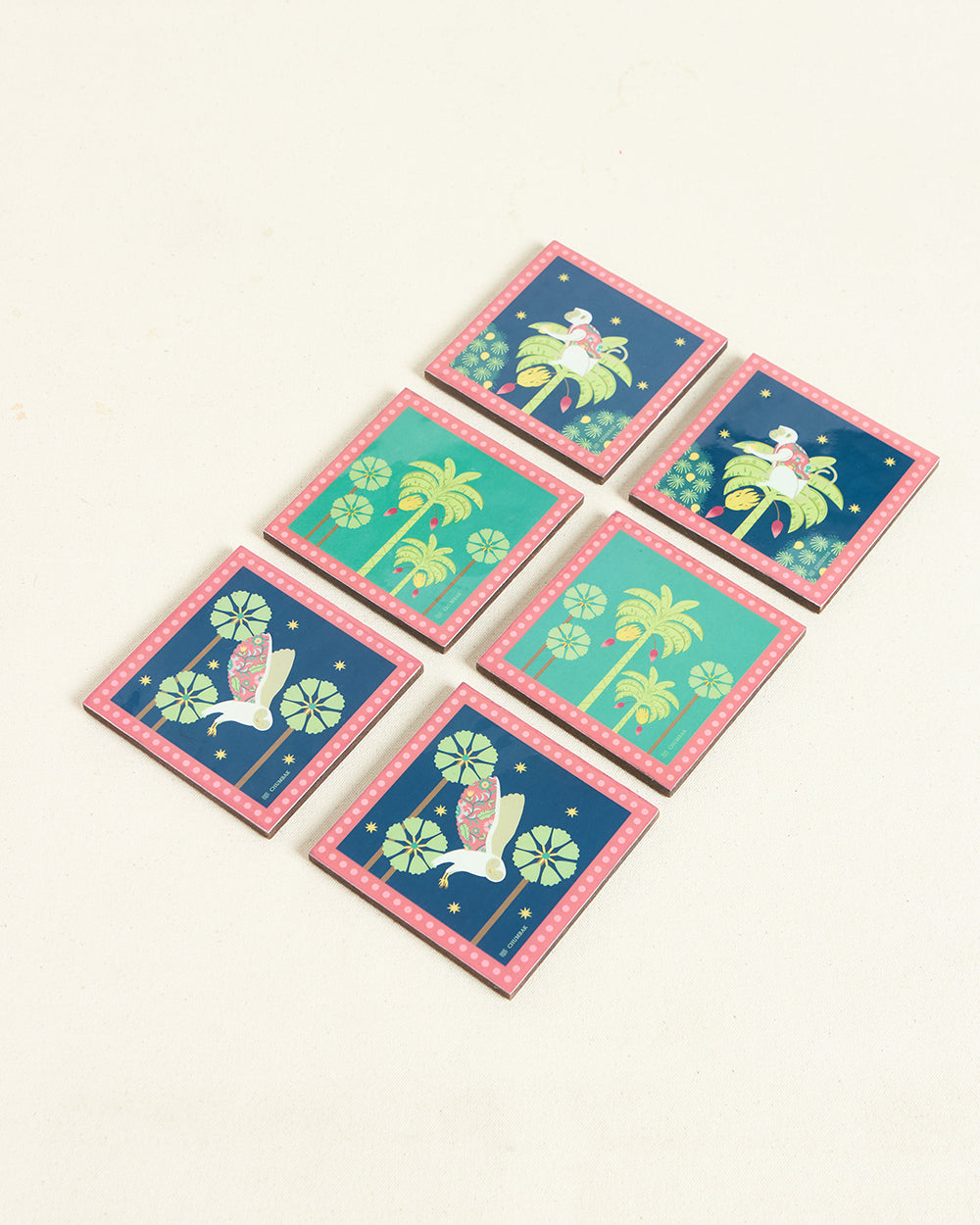 Starry Diwali Chandni Coasters, Set of 6