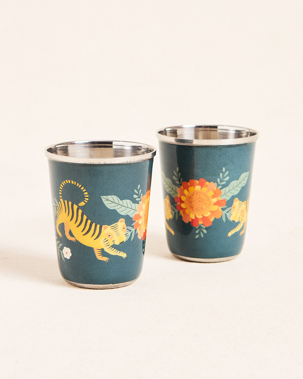 Marigold Steel Tumblers Set of 2 - Blue