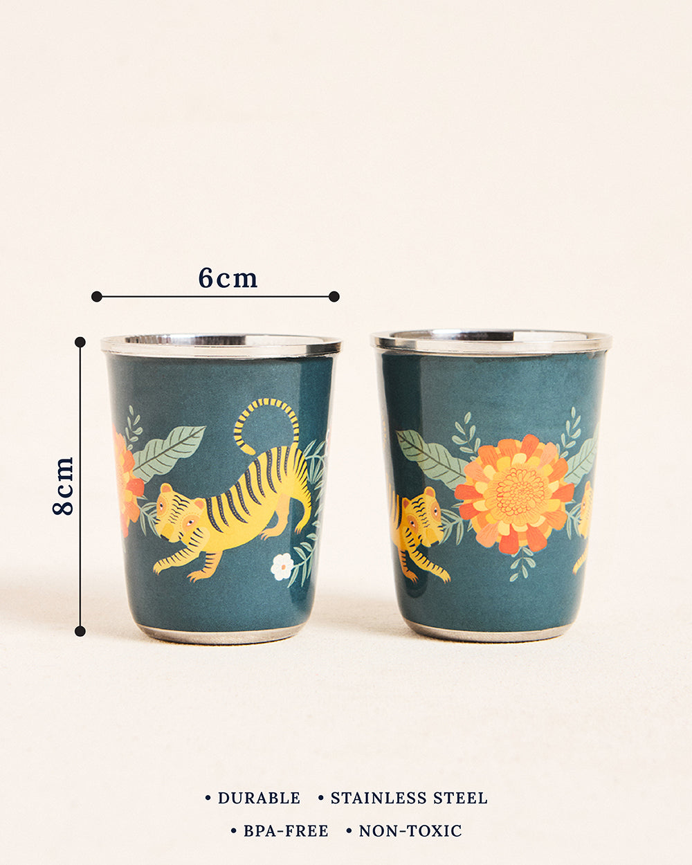 Marigold Steel Tumblers Set of 2 - Blue