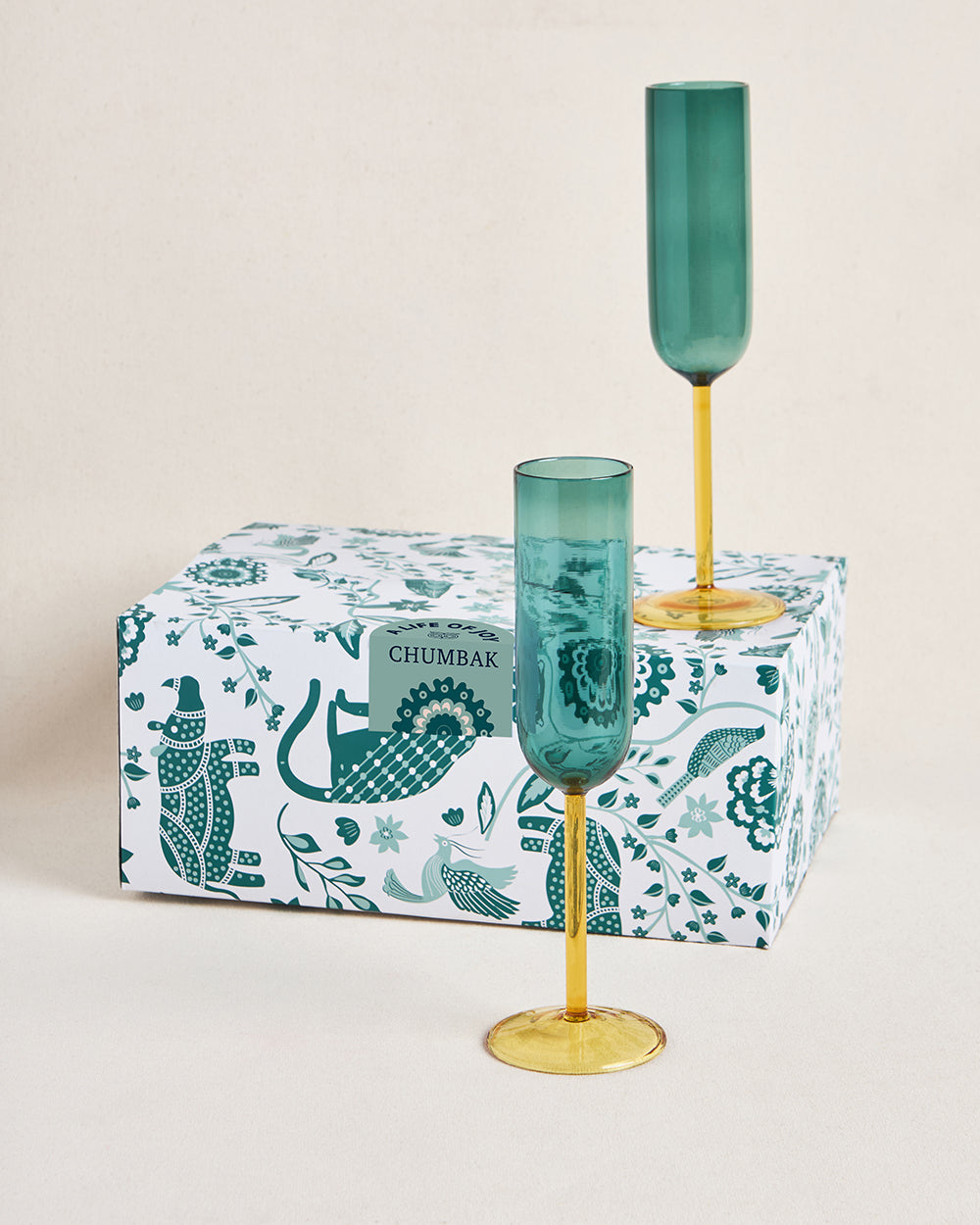 Cove Flute Glass Gift Set - Set of 2 | 270 ml 