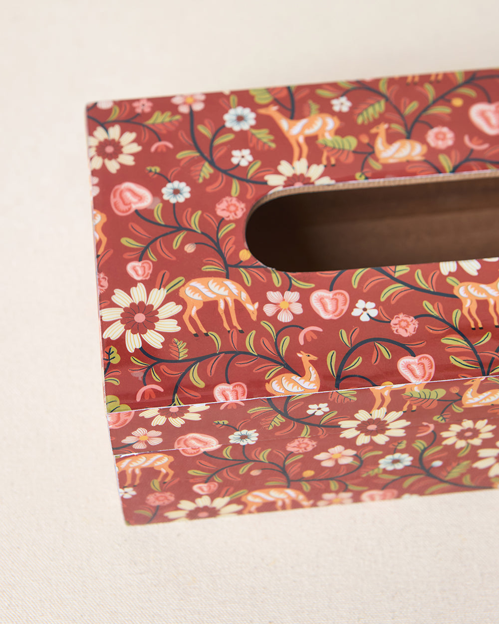 Apple Orchards Wooden Tissue Box, 9"x5" | Kashmir Trails