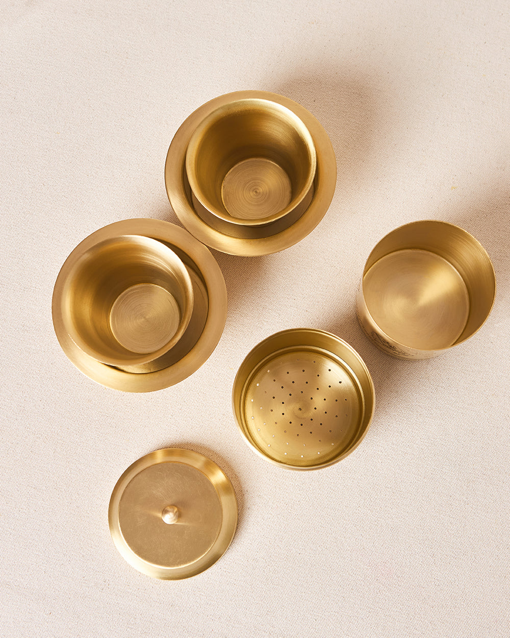 Royal Tusker Brass Filter Coffee Gift Set -  Set of 3 | Palace Memoirs