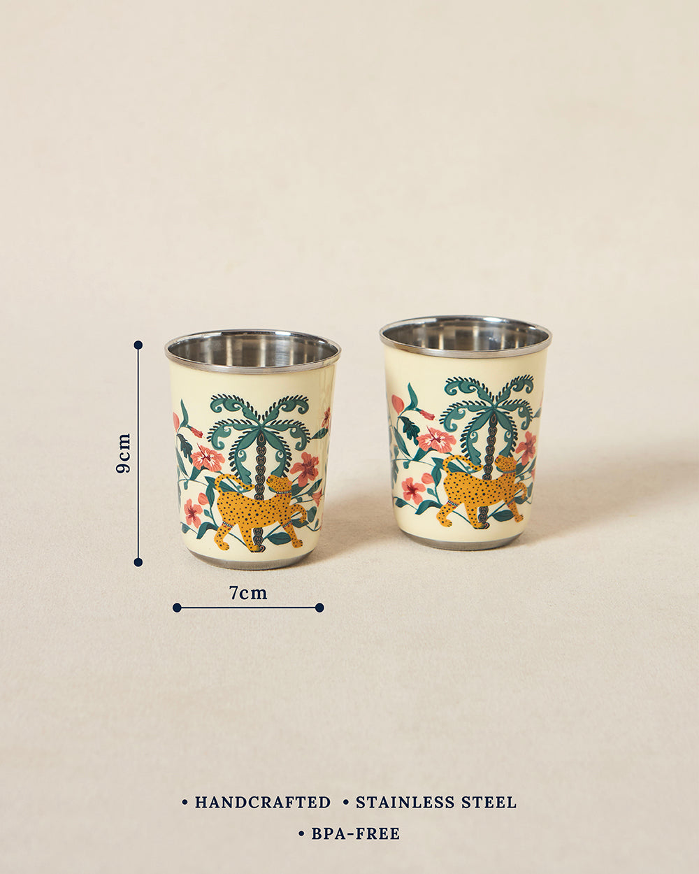 Wild Bloom Steel Tumblers - Set of 2, 220ml | Lost in Paradise