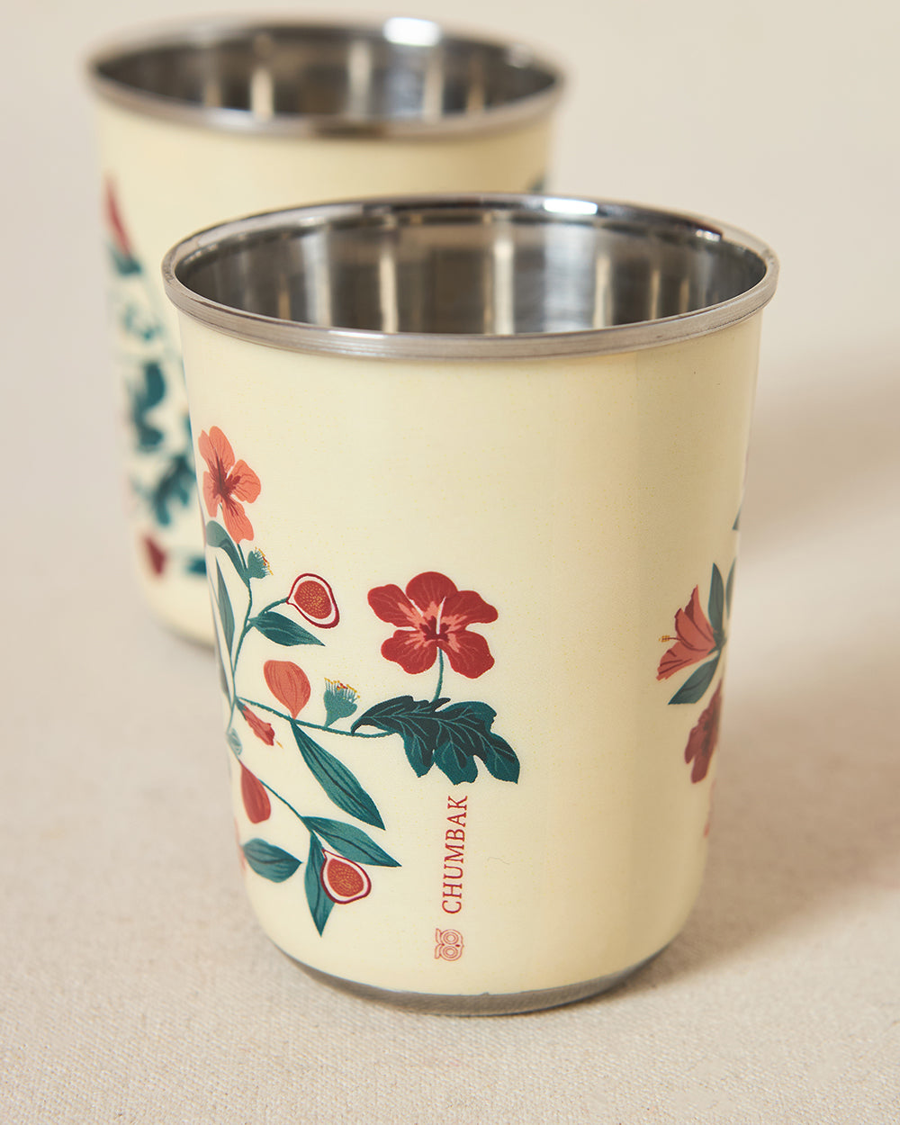 Wild Bloom Steel Tumblers - Set of 2, 220ml | Lost in Paradise